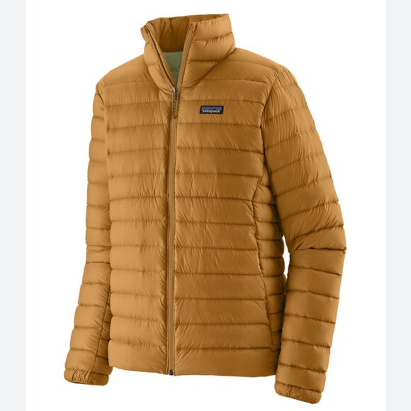 New $279 Patagonia Men's L Down Sweater Full Zip Puffer Jacket Pufferfish Gold - Picture 1 of 9